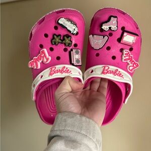 CROCS Barbie Pink Slip-On Clogs with White Strap